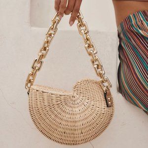 12th Tribe - Seashell Shore Straw Handbag 🐚